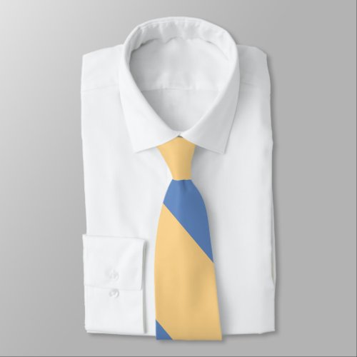 Buff and Sky Blue Broad University Stripe Tie