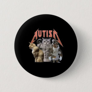 Buff Cats Autism Meme  Button