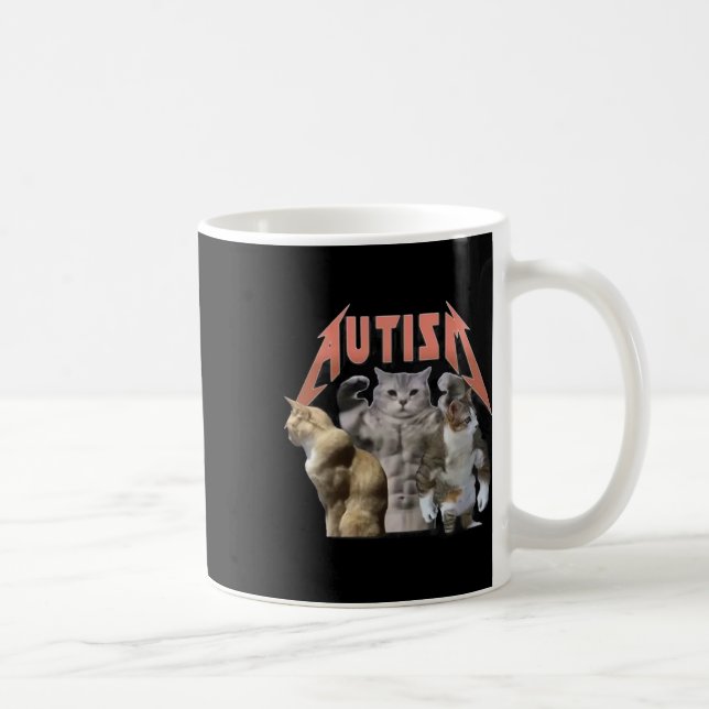 Buff Cats Autism Meme  Coffee Mug (Right)