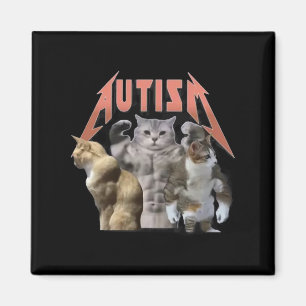 Buff Cats Autism Meme  Magnet