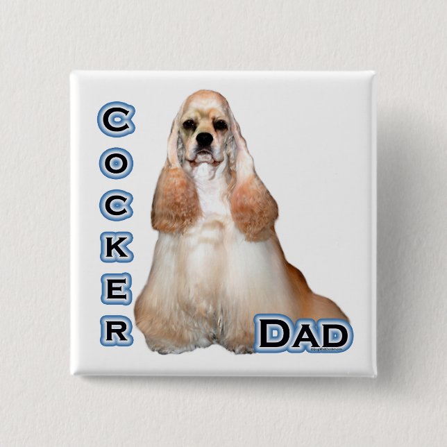 Buff Cocker Spaniel Dad 4 - Button (Front)
