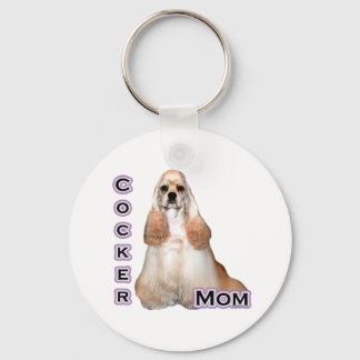 Buff Cocker Spaniel Mom; Cocker Spaniel Mom Keychain