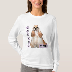 Buff Cocker Spaniel Mom; Cocker Spaniel Mom T-Shirt