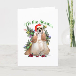 Buff Cocker Spaniel 'Tis the Season  Holiday Card