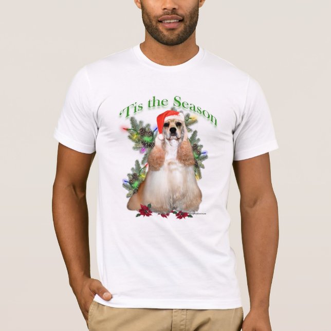 Buff Cocker Spaniel 'Tis the Season  T-Shirt (Front)