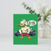 Buff Duck No Pain No Gain Gym Workout Cartoon (Standing Front)