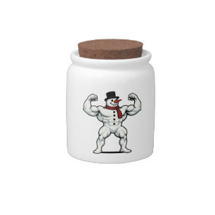 Buff/Fit snowman Christmas/winter Tri-Blend Shirt Candy Jar