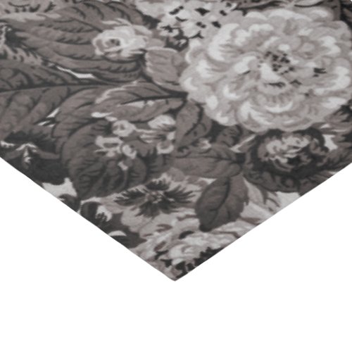 Buff Gray Taupe Vintage Floral Toile No3 Tissue Paper