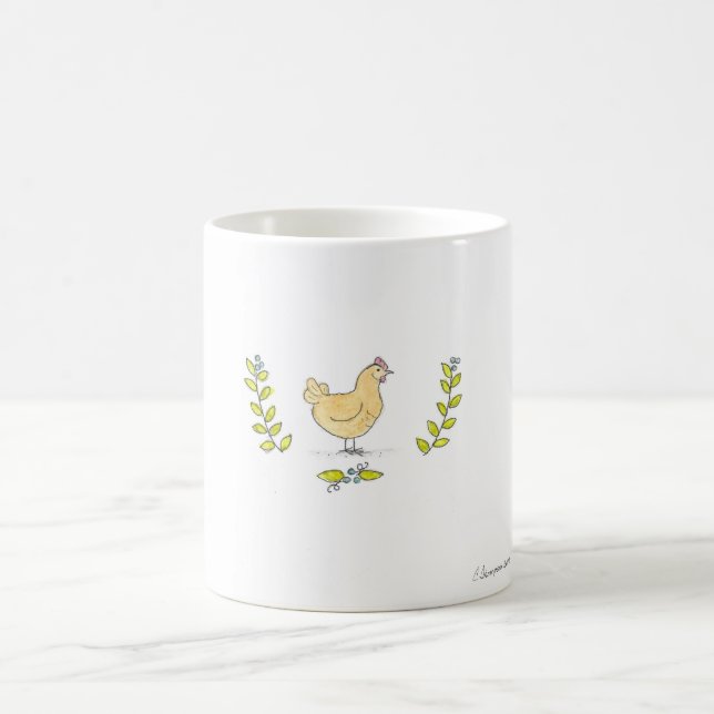 Buff Hen and Branches Mug (Center)