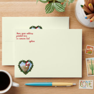 Buff Orpington Chicken Heart Wreath Christmas Envelope