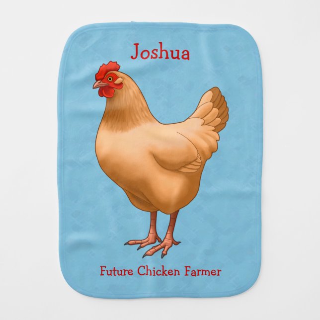 Buff Orpington Chicken Hen Baby Burp Cloth (Front)