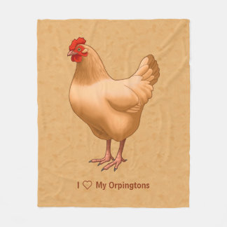 Buff Orpington Chicken Hen Fleece Blanket
