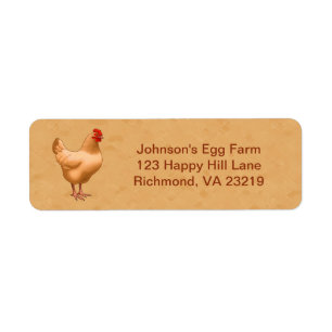 Buff Orpington Chicken Hen Label