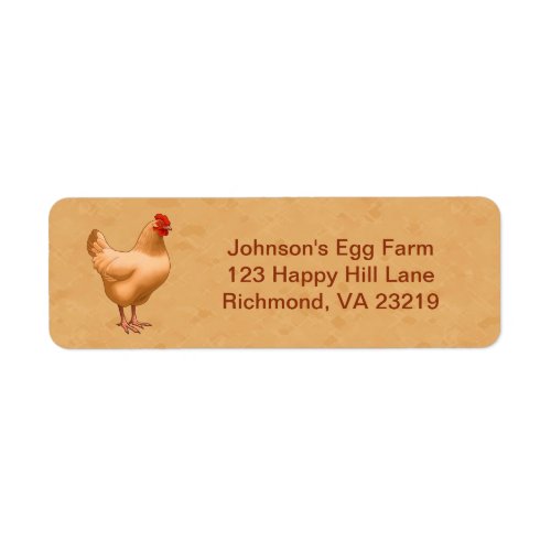 Buff Orpington Chicken Hen Label