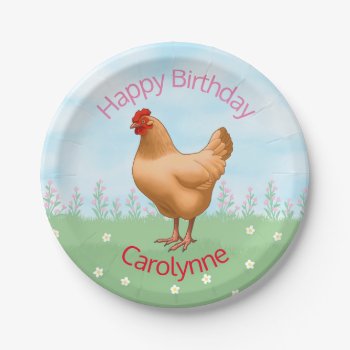 Buff Orpington Chicken Hen Paper Plates by Fun_Forest at Zazzle