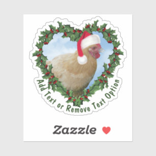 Buff Orpington Chicken Wreath Christmas Sticker