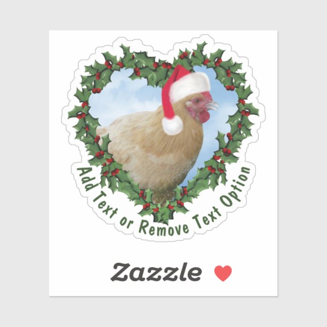 Buff Orpington Chicken Wreath Christmas Sticker (Sheet)