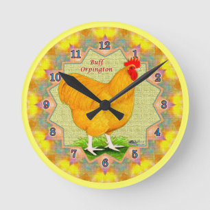 Buff Orpington Rooster Clock