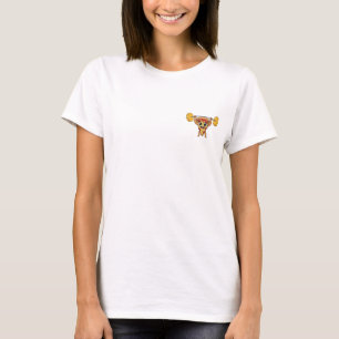 Buff Pizza Slice Lifting Cheese Barbell Cartoon T-Shirt