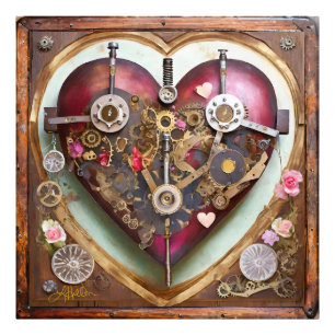 Buff Red Heart Steampunk Series Photo Print