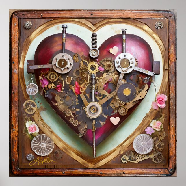Buff Red Heart Steampunk Series Poster (Front)