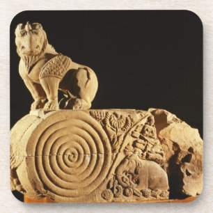 Buff sandstone architrave with griffin, Sanchi, MP Coaster