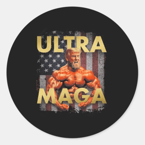 Buff Ultra Maga  Classic Round Sticker