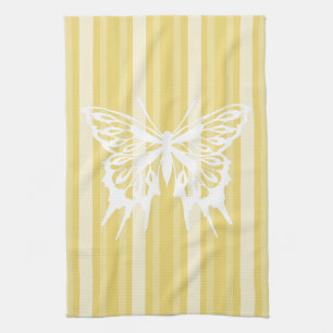 Buff Victorian Stripe with Butterfly Kitchen Towel