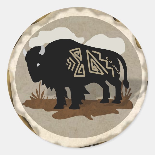 Buffalo 3D Classic Round Sticker (Front)