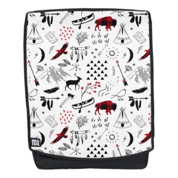 Buffalo Adventures Black And Red Plaid Id599 Backpack by arrayforaccessories at Zazzle