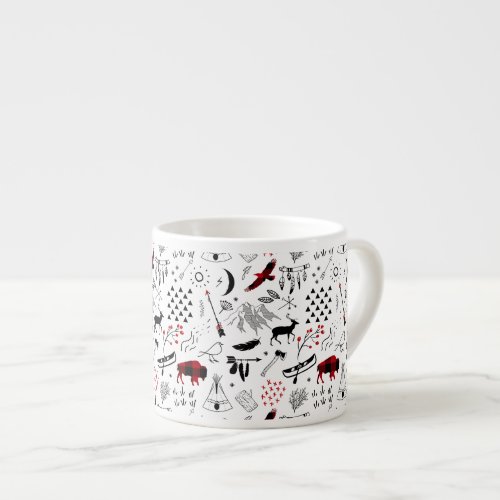 Buffalo Adventures Black and Red Plaid ID599 Espresso Cup
