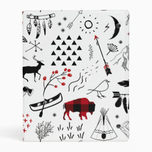 Buffalo Adventures Black and Red Plaid ID599 Mini Binder