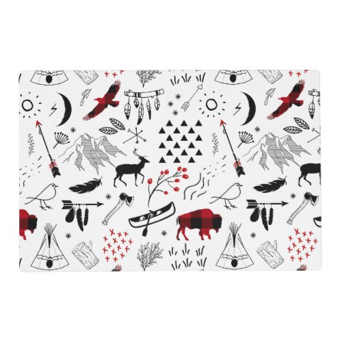 Buffalo Adventures Black and Red Plaid ID599 Placemat