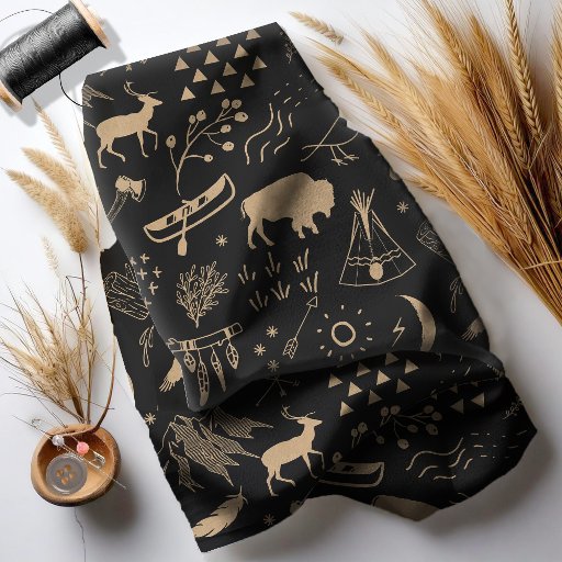Buffalo Adventures Kraft Paper Brown/Blk ID599 Fabric