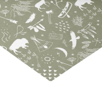 Buffalo Adventures Pattern White Id599 Tissue Paper by arrayforcards at Zazzle