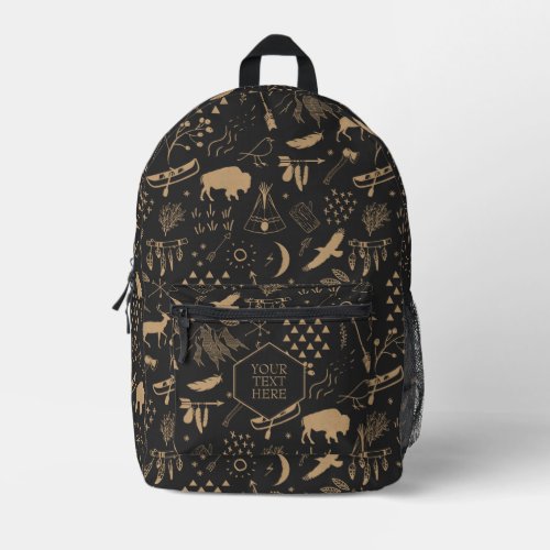 Buffalo Adventures Tan Black ID599 Printed Backpack