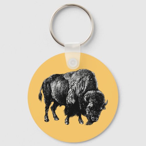 Buffalo American Bison Keychain