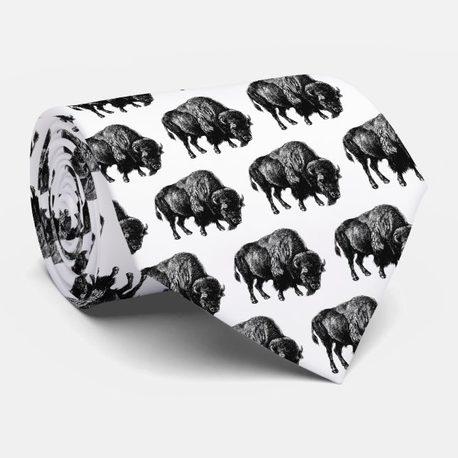 Buffalo American Bison Neck Tie (Rolled)