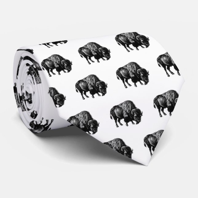 Buffalo American Bison Neck Tie (Rolled)