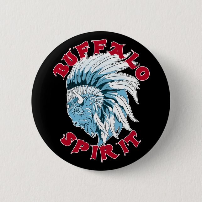 Buffalo Animal Spirit Button (Front)