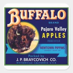 Buffalo Apples Square Sticker