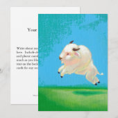 Buffalo art fun happy leaping white bison painting (Front/Back)