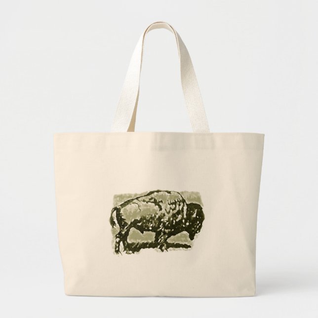 Buffalo Art Large Tote Bag (Front)