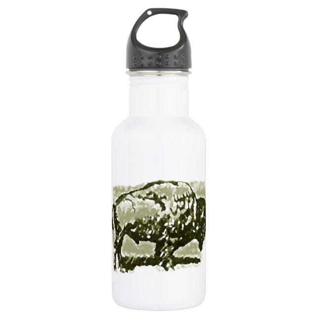 Buffalo Art Stainless Steel Water Bottle (Front)