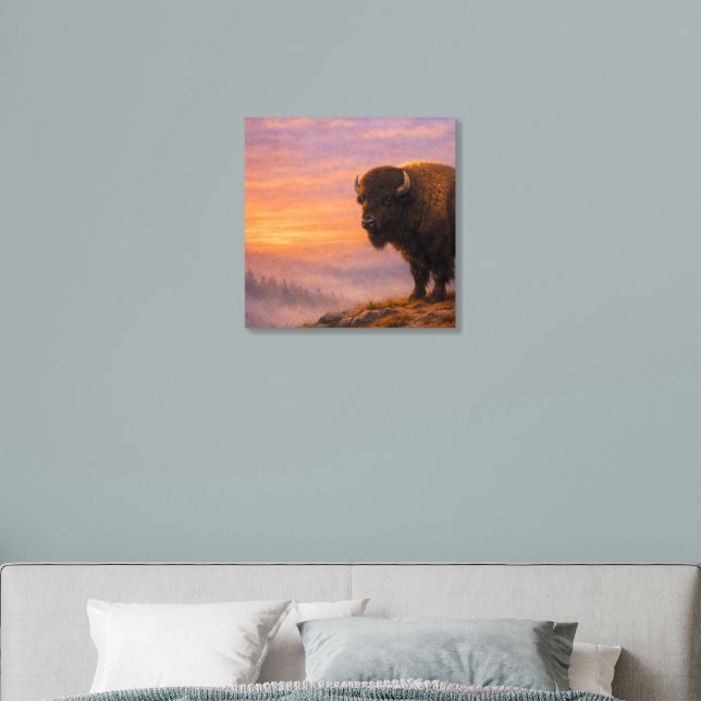 Buffalo at Dusk – Wildlife Portrait Acrylic Tile (Bedroom)