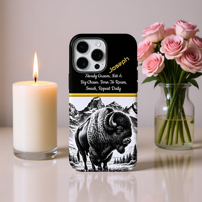 Buffalo at Twilight by the Mountains Case-Mate iPhone Case (Creator Uploaded)