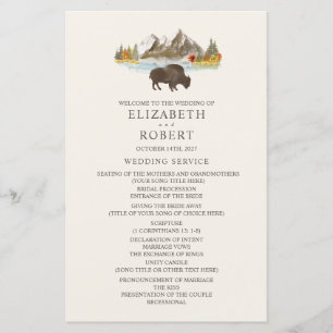 Buffalo Autumn Mountain Wedding Program