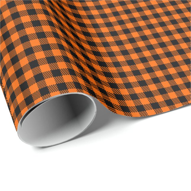 Buffalo autumn orange and black wrapping p wrapping paper (Roll Corner)