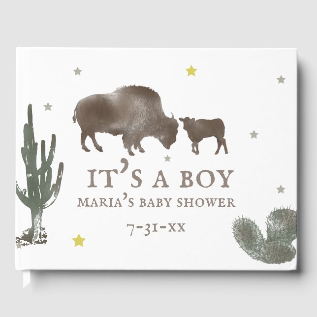 Buffalo Baby Shower Guest Book (Front)