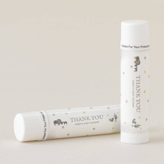 Buffalo Baby Shower Party Favor  Lip Balm (Front)
